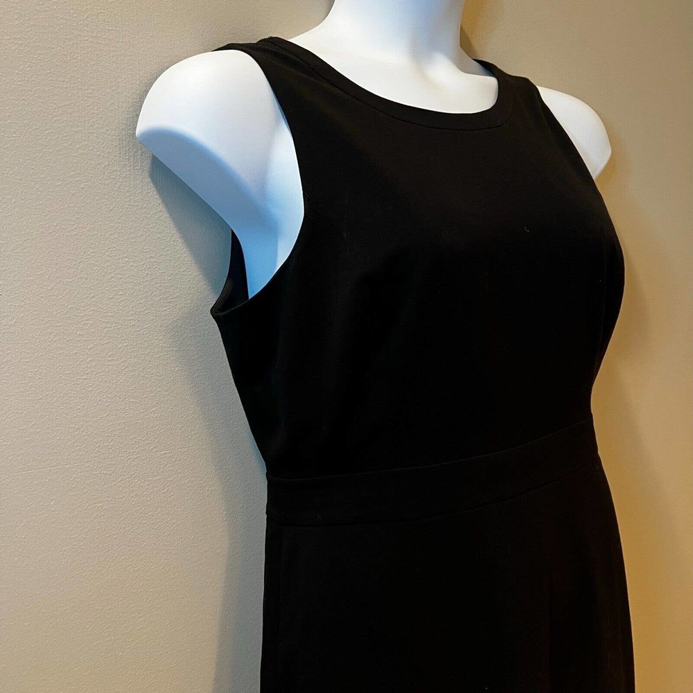 J.Crew Womens Black Sleeveless Round Neck Wide Strap Zip Midi Sheath Dress Sz 10